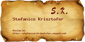 Stefanics Krisztofer névjegykártya