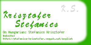 krisztofer stefanics business card